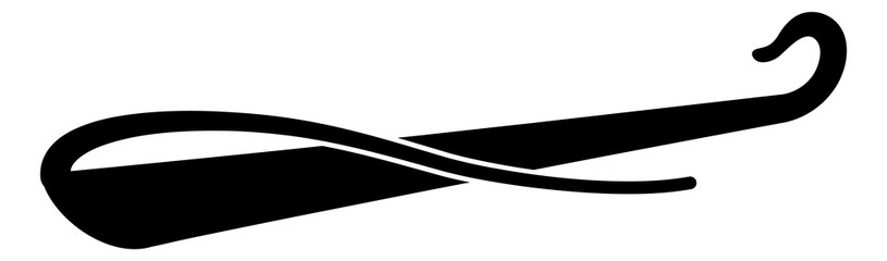 Blank ink swoosh element. Text tail stroke