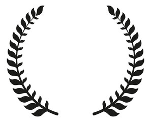 Ancient greek traditional winner award. Laurel wreath insignia - obrazy, fototapety, plakaty