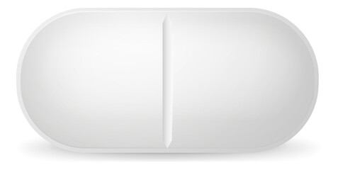 White medical tablet mockup. Pharmacy blank drug