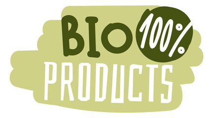 Bio products label. Green eco organic sticker