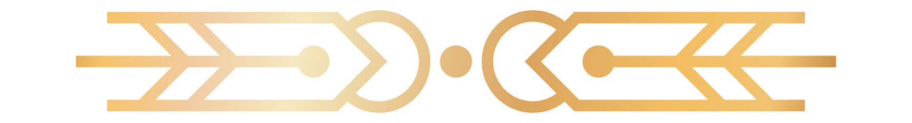 Golden elegant text border. Geometric ornate pattern