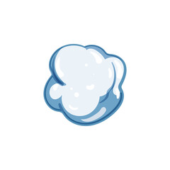 frozen snowball cartoon. fun weather, frost seasonal, clean throwing frozen snowball sign. isolated symbol vector illustration