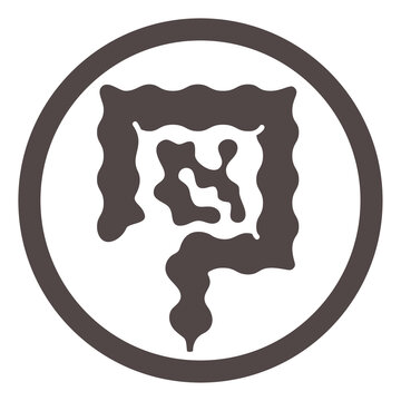 recommend clip art: Intestines black icon. Digestive human system symbol