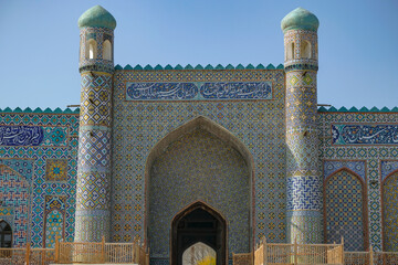 Facade of the Khudayar Khan Palace in Kokand in the Fergana Valley, Uzbekistan. - 667245469