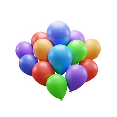 Fototapeta na wymiar Party balloons 3d icon illustration or Celebration party balloons 3d icon or Birthday party balloon 3d icon