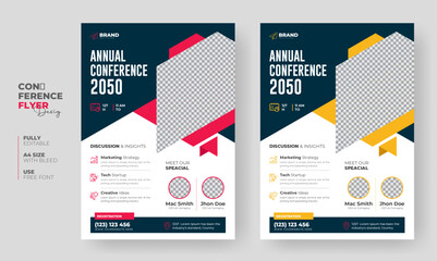 Business conference flyer template or online live webinar and corporate Business flyer, leaflet, poster layout, Business  Brochure template design - obrazy, fototapety, plakaty