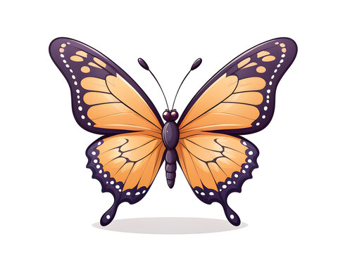 cute butterfly cartoon style animal illustration