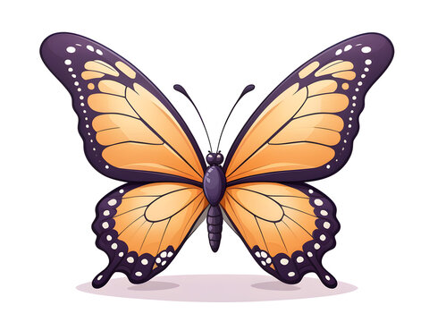 cute butterfly cartoon style animal illustration