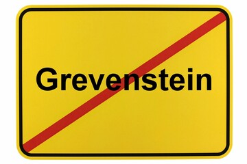 Illustration eines Ortsschildes der Stadt Grevenstein in Nordrhein-Westfalen