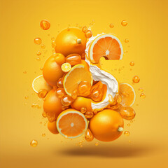 Abstract vitamin C orange background