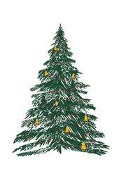 Fototapeta premium christmas tree isolated on white