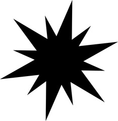 Black star vector icon. Silhouette star for craft. Christmas star design