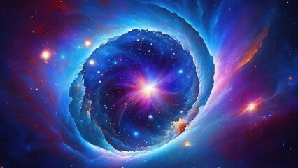 Big Bang. Gas cloud nebula. Concept art. Cosmic art. Galactic art. 4K - 8K - 12K TV. Generative AI. - obrazy, fototapety, plakaty