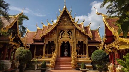 Naklejka premium Wat Tha Ngio - Buddhist Temple, Lamphun Thailand