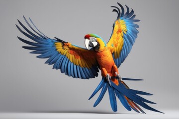 Fototapeta premium Colorful Scarlet Macaw parrot against jungle background