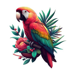 Obraz premium Melodious Feathery Parrot Beauty, GENERATIVE AI