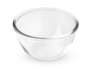 Glass bowl on white background
