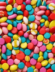 Fototapeta premium Close-up of Sweets multi colored candies on a dark color background.