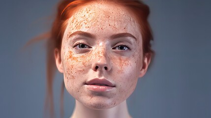 Skin problem. Woman face care. Facial dermatology. Beautiful style illustration. Generative AI