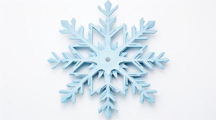 Isolated 3D Snowflake On White Background Template A Winter Season Symbol. Christmas Holiday Concept. Generative AI