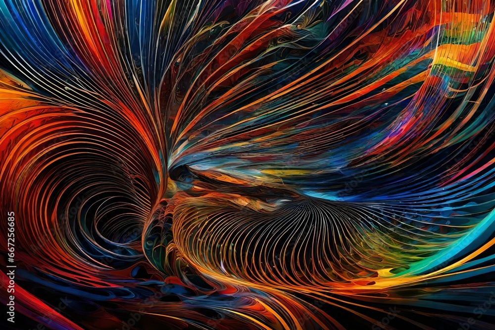 Aufkleber an abstract image that captures the 'essence of sound,' with dynamic, radiating patterns that evoke 