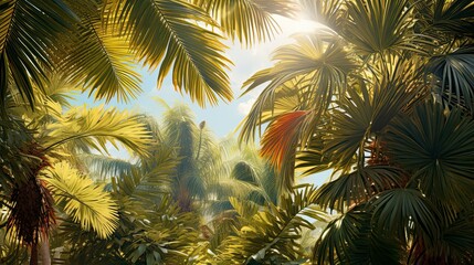 Fototapeta na wymiar Palm tropical background