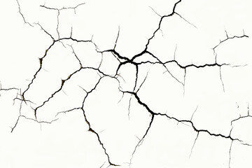 old white Wall texture. Crack on a white background - obrazy, fototapety, plakaty