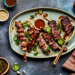 AIi Generated Photo of delicious grilled chicken on the table