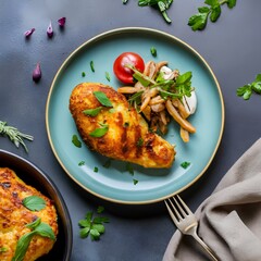 AIi Generated Photo of delicious grilled chicken on the table