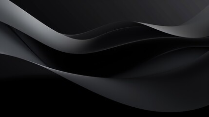 Black waves abstract background design. Black Friday Sale concept. Modern premium wavy texture for banner, business backdrop. Luxurious shiny elegant wave illustration. - obrazy, fototapety, plakaty
