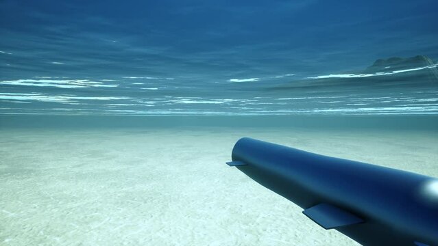Underwater drone torpedo military arm sea ocean 4k