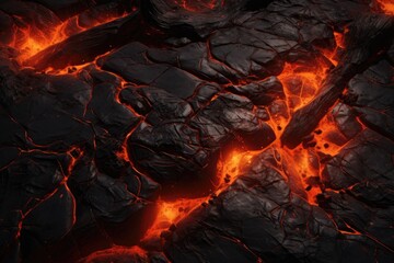 texture of hot lava and  ash. High quality. Bright contrast hot colors. horizontal backdrop with hot volcanic rocks