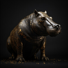 Fototapeta premium Black gold Hippo