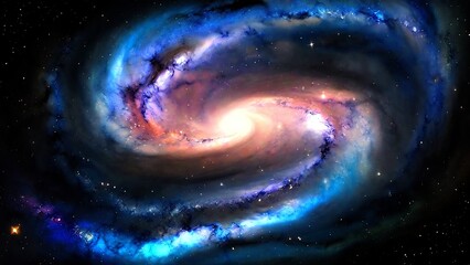 Barred spiral galaxy, concept art. Cosmic art. Galactic art. 4K - 8K - 12K TV. Generative AI.