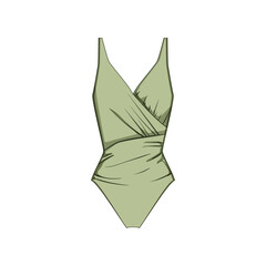 body swimsuit woman cartoon. bikini summer, female swimwear, beach model body swimsuit woman sign. isolated symbol vector illustration