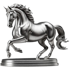 Obraz na płótnie Canvas Statue - silver horse statue isolated on transparent background (2)