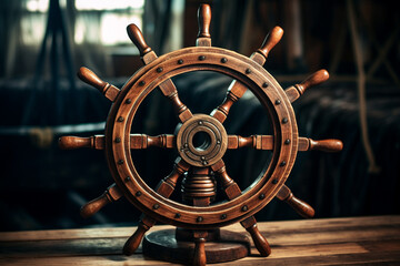 Obraz premium Vintage Ships Wheel