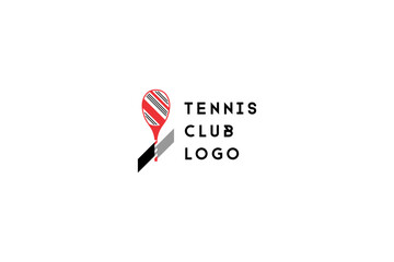 Simple minimalist laconic logo design solution for tennis sport club, tennis court or tennis coach