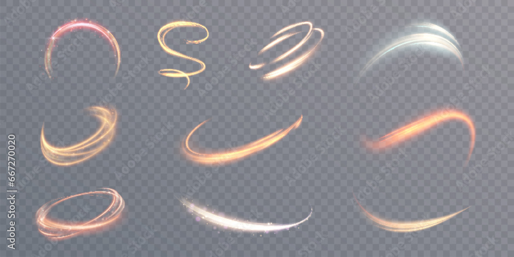 Poster Bright glowing shiny lines. Glowing speed lines. Light shining effect. Vector