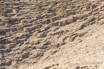 texture of sand eroded