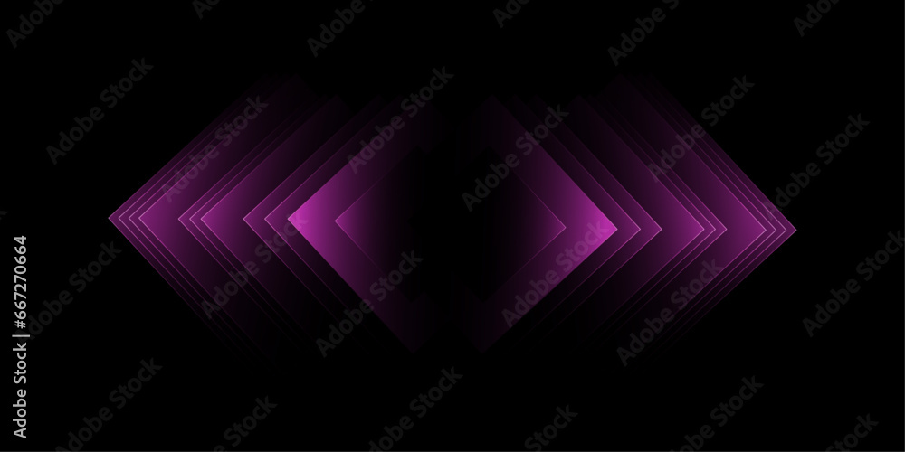 Poster Dynamic motion light effect and fast arrows moving on a dark background. Futuristic technology background for design.