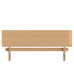 3D rendering illustration of a long wooden table