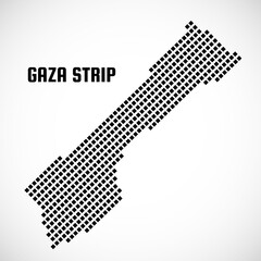 Pixel Gaza Strip map isolated on white background. Vector illustration