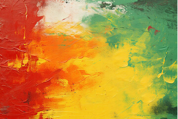 Abstract background painted on canvas with yellow, orange and red colors