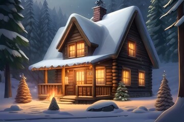 Christmas Tree, Red and Green Ornaments against a Defocused Lights Background