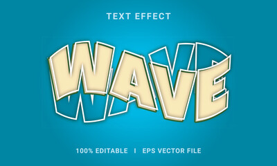 Wave text effect editable modern lettering font style