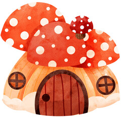 mushroom house with flowers
