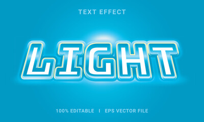 Light text effect editable modern lettering font style
