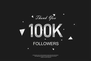 thank you for 100k followers in social media card