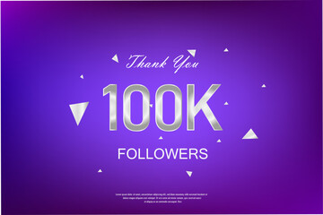 thank you for 100k followers in social media card